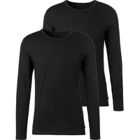 H.I.S. H.I.S Langarmshirts (2 Stück), aus Baumwolle, in schwarz | Gr.: 3XL,