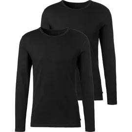 H.I.S. H.I.S Langarmshirts (2 Stück), aus Baumwolle, in schwarz | Gr.: 3XL,