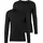 H.I.S. H.I.S Langarmshirts (2 Stück), aus Baumwolle, in schwarz | Gr.: 3XL,