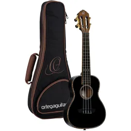 Ortega Guitars Konzert Ukulele Akustisch – Onyx Series – Inklusive Gigbag – Fichte, Mahagoni, Schwarz (RUOX-CC)
