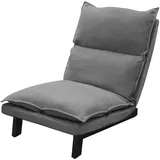 ML-Design Relaxsessel Bodenstuhl Leinen 59 x 73,5 x 73 cm Grau mit Kissen