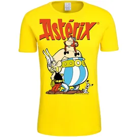 LOGOSHIRT T-Shirt "Asterix und Obelix", Herren, Gr. XS, gelb, 100% Baumwolle, bedruckt, normal, Rundhals, Shirts T-Shirt, mit kultigem Frontprint