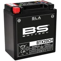 BS Battery BTX20CH AGM SLA Motorrad Batterie, Schwarz