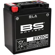 BS Battery BTX20CH AGM SLA Motorrad Batterie, Schwarz
