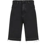2y studios Shorts 2Y STUDIOS "2Y Studios Joran Open Hem Baggy Shorts", Herren, Gr. 34, Normalgrößen, washed schwarz, 100% Baumwolle, unifarben, loose fit, Hosen Shorts