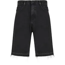 2y studios Shorts 2Y STUDIOS "2Y Studios Joran Open Hem Baggy Shorts", Herren, Gr. 34, Normalgrößen, washed schwarz, 100% Baumwolle, unifarben, loose fit, Hosen Shorts
