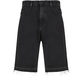 2y studios Shorts 2Y STUDIOS "2Y Studios Joran Open Hem Baggy Shorts", Herren, Gr. 34, Normalgrößen, washed schwarz, 100% Baumwolle, unifarben, loose fit, Hosen Shorts