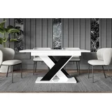 ALTDECOR Esstisch ausziehbar, ideal als Küchentisch, Esszimmertisch oder Wohnzimmertisch, solide Konstruktion aus Möbelplatte - RONX - 140-180x80... - Weiß/Schwarz
