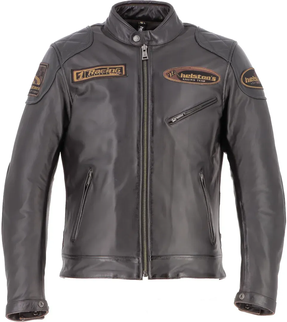 Helstons Trevor Motorrad Lederjacke, schwarz-braun, Größe 3XL für Männer