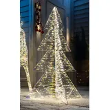 Dekoleidenschaft LED Baum 1,15 m Kunststoff 720 warmweiße Lichter Outdoor Beleuchtung Bunt