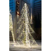 Dekoleidenschaft LED Baum 1,15 m Kunststoff 720 warmweiße Lichter Outdoor Beleuchtung Bunt