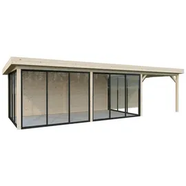 Palmako Gartenhaus Lenna 8,76 x 3 m Braun