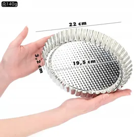 Kadax Tarteform, Tartelette Förmchen aus verzinkten und Antihaftschicht Blech, Quicheform in 3 Größe