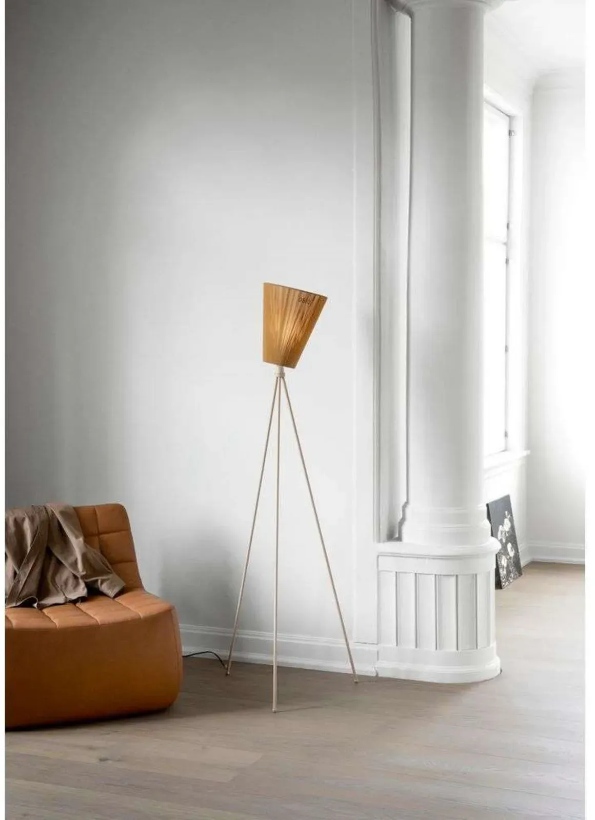 Stehleuchte Northern, Beige, für Wohnzimmer, Metall - 60 - 165