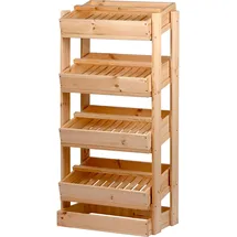 Dobar Vorratsregal Obstkiste aus Holz mit 4 Fächern 53 x 35 x 116 cm natur