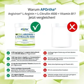 APOrtha L-Arginin + L-Citrullin 4500 + Vitamin B1 Kapseln 360 St.