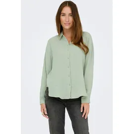 Jdy Hemdbluse JDY "JDYTHEIS LIFE L/S LOOSE SHIRT WVN NOOS", Damen, Gr. L, beige (desert sage), Web, Obermaterial: 100% Baumwolle, unifarben, regular fit hüftbedeckend, Blusen, aus Musselin