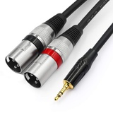 Tisino 3,5 mm auf XLR-Kabel Stereo Cable,1/8 Zoll Mini Jack auf 2 XLR,Male Y Splitter Adapterkabel, Zum Anschluss von Mischpulte, aktive Verstärker -2M