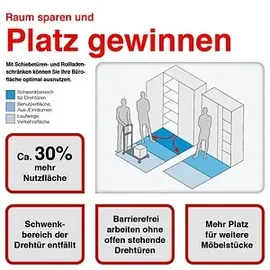 Californian Products CP Omnispace Rollladenschrank schwarzgrau 3 Fachböden 80,0 x 42,0 x 166,0 cm
