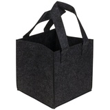 ReWu Flaschenträger Filz-Taschen für 6 Flaschen Schwarz schwarz 24 cm x 24 cm