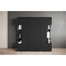 OTTO home Highboard 135 x 134 x 39,5 cm Graphite Schwarz Matt