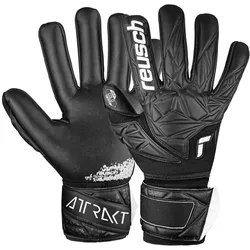 Torwarthandschuhe REUSCH "Attrakt Gold NC Finger Support", Damen, Gr. 9, schwarz, 50% Polyester, 50% Baumwolle, mehrfarbig, sportlich, Handschuhe, mit Negative Cut