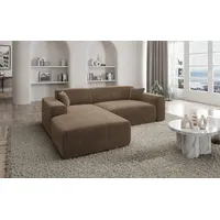 Sofa Dreams Ecksofa Design Samt Stoff Sofa Mallorca L Form kurz Modern Stoffsofa, Loungesofa braun