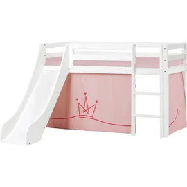 Hoppekids Hochbett Princess 70 x 160 cm Kiefer massiv lackiert rosa