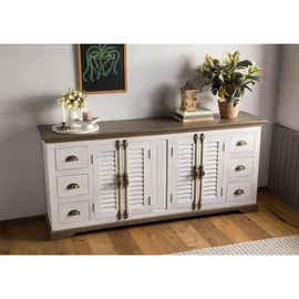 Massivmoebel24 Sideboard 200 x 90 x 45 cm Weiß