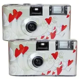 2X 1A PHOTO PORST TopShot Flying Hearts Einwegkamera Edition Fliegende Herzen (27 Fotos, Blitz, 2-er Pack)