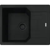 Franke Spüle URBAN UBG 611-62 in BLACK MATT - BLACK COLLECTION mit Drehexcenterbedienung Edelstahl / Ausschnittmaß 600 x 480 mm R15 / Granitspüle - Schwarz