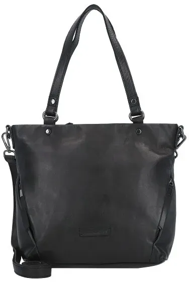 Jack Kinsky Nelson 3 Schultertasche Leder 26 cm  schwarz