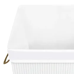 vidaXL Bambus-Wäschekorb : Farbe - Weiss, Größe - 60 L
