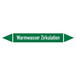 Rohrleitungskennzeichen Warmwasser Zirkulation - 270x37 mm Folie selbstklebend
