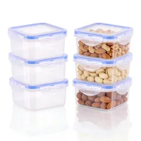 Kssvzz 6 Pack 400ML Frischhaltedosen mit Deckel Luftdicht, Quadratische Plastikbox Auslaufsicher, Meal Prep Boxen, Stapelfähig und Langlebig, Gefrierdosen Klein BPA-frei