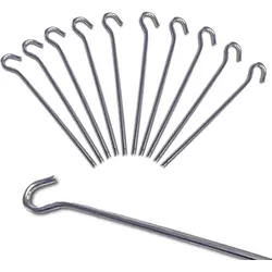 10 x Hering 30 cm Zeltnagel Zelthering Erdnagel Felsnagel Stahl verzinkt lang grau No Size