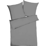 KAEPPEL Uni Mako-Satin schiefer 135 x 200 cm + 80 x 80 cm