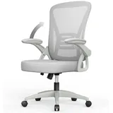 naspaluro Bürostuhl Ergonomischer Sitz Sessel mit 90° klappbarer Armlehne – höhenverstellbar - Grau