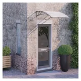 vidaXL Türvordach 100 x 80 cm grau/transparent