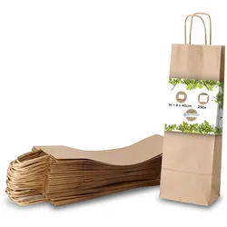 BIOZOYG 250 Stück Geschenktaschen braun Flaschentaschen für Weinflaschen Weinbeutel aus Kraftpapier umweltfreundliche Weintüten aus Kraftpapier