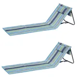 Lex Strandliege Strandmatte Matte Badematte Liege faltbar Tasche gestreift 2er Set : Gestreift