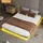 COMHOMA Bettrahmen Metallbett Gästebett Bettgestell aus Metall, mit LED & Steckdosen, Jugendbett 120x190, App & Fernbedienung, stabile Konstruktion