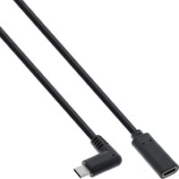 InLine USB 3.2 Kabel USB-C Verl., ST gewink. auf BU, schwarz 1,5m