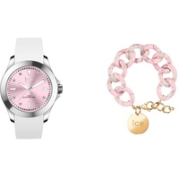 Ice - Jewellery - Chain Bracelet - Pearl Nude + Ice Steel - Classic - White Pastel pink - Medium - 3H