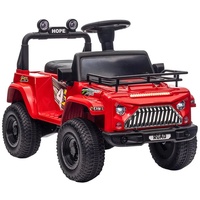 Homcom Elektro Kinderauto, Geländewagen mit Musikanschluss, schwarz (Farbe: Rot