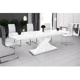 Design Esstisch Tisch HE-888 Weiß Hochglanz ausziehbar 160 bis 210 cm - Weiß