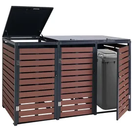Mendler Mülltonnenverkleidung HWC-K14 119 x 205 x 84 cm braun