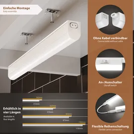 PARLAT LED Unterbau-Leuchten Rigel, je 87,3cm, mit Schalter, je 1118lm, weiß, 2er Set