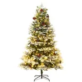 vidaXL Weihnachtsbaum mit LEDs Kiefernzapfen Grün 225 cm PVC PE Modell 2