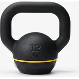 Kugelhantel Kettlebell Gusseisen und Basis aus Gummi ‒ 12 kg SCHWARZ|GELB 12kg